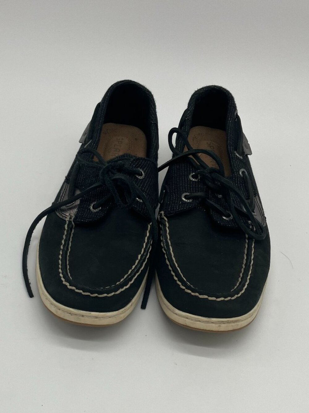 Sperry Boat Shoe STS88301 Black Sparkle Sz 8.5